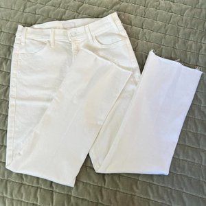 MOTHER hustler ankle fray in fairest (white)